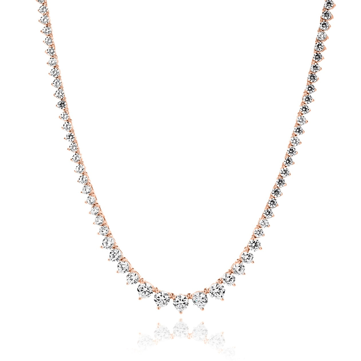 שרשרת טניס מדורגת רוזגולד