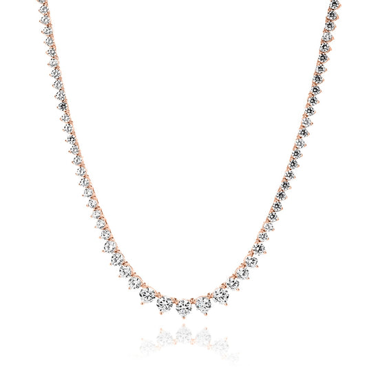 שרשרת טניס מדורגת רוזגולד