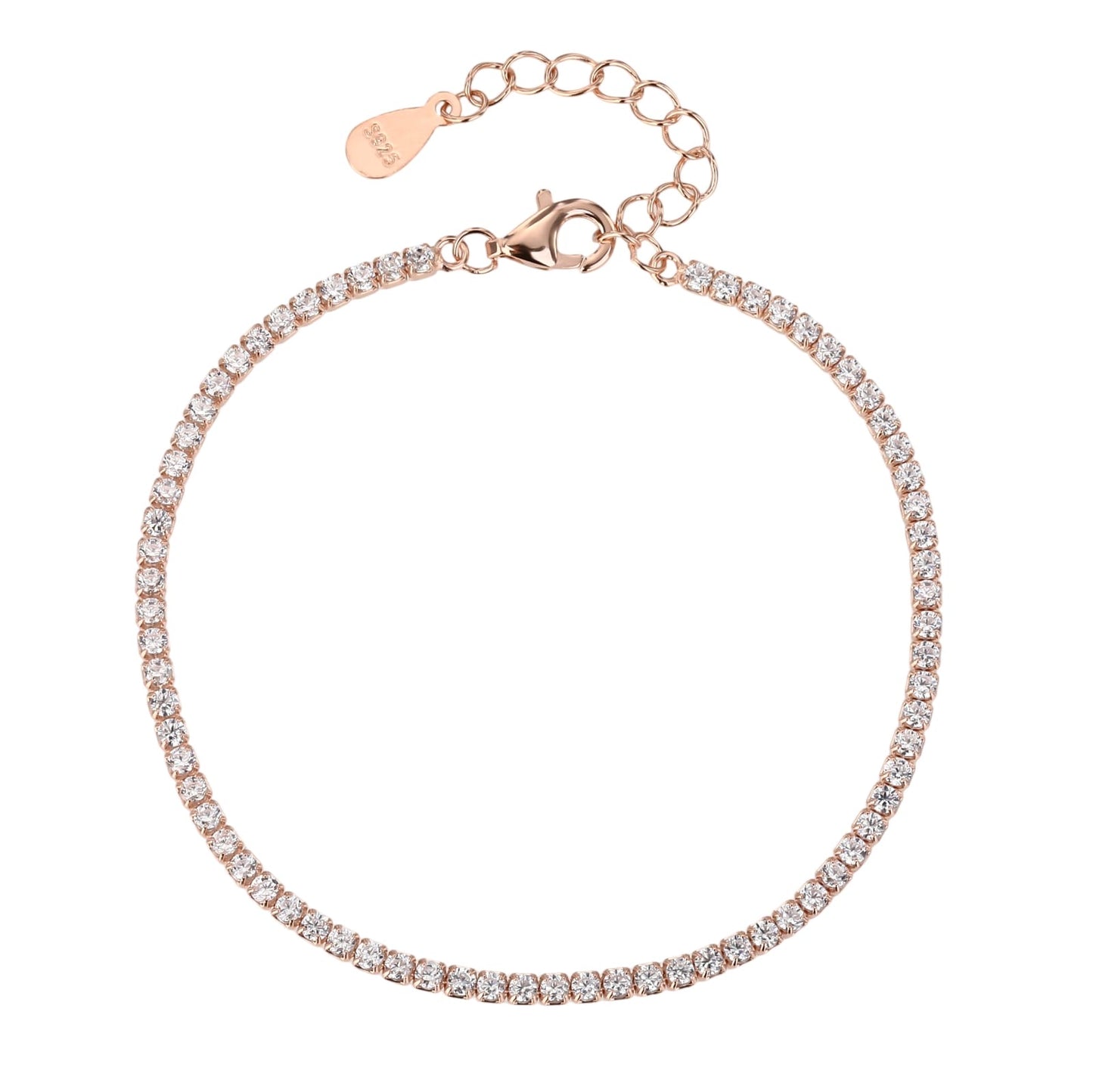 צמיד טניס דק רוזגולד