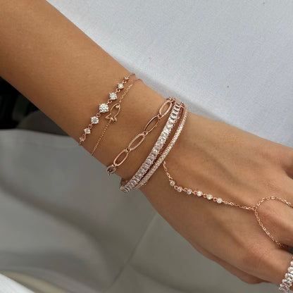 צמיד זרקונים רוזגולד