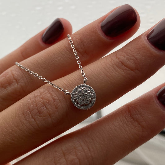 Round necklace with micro zircons