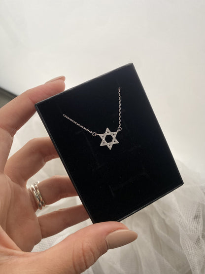 Star of David necklace with inlay