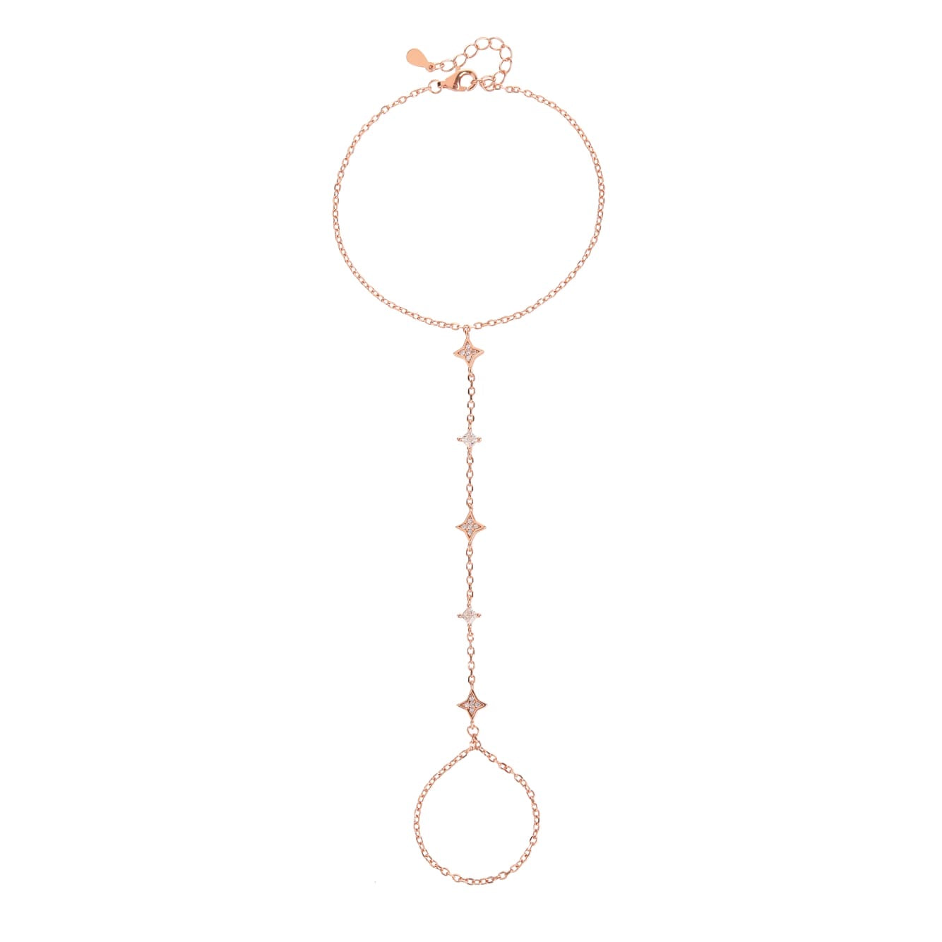 צמיד טבעת כוכבים רוזגולד