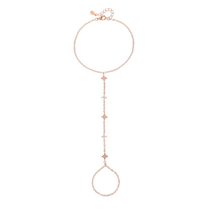 צמיד טבעת כוכבים רוזגולד