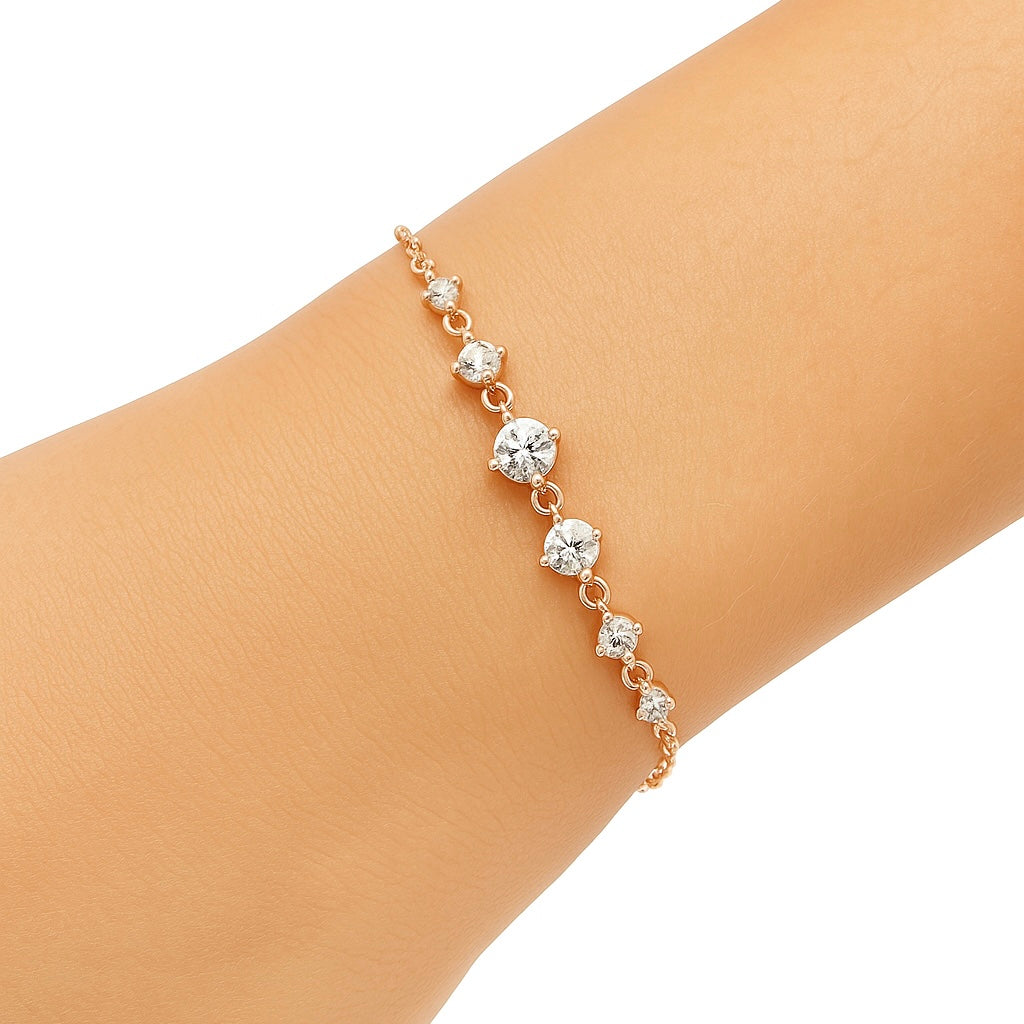 צמיד זרקונים רוזגולד