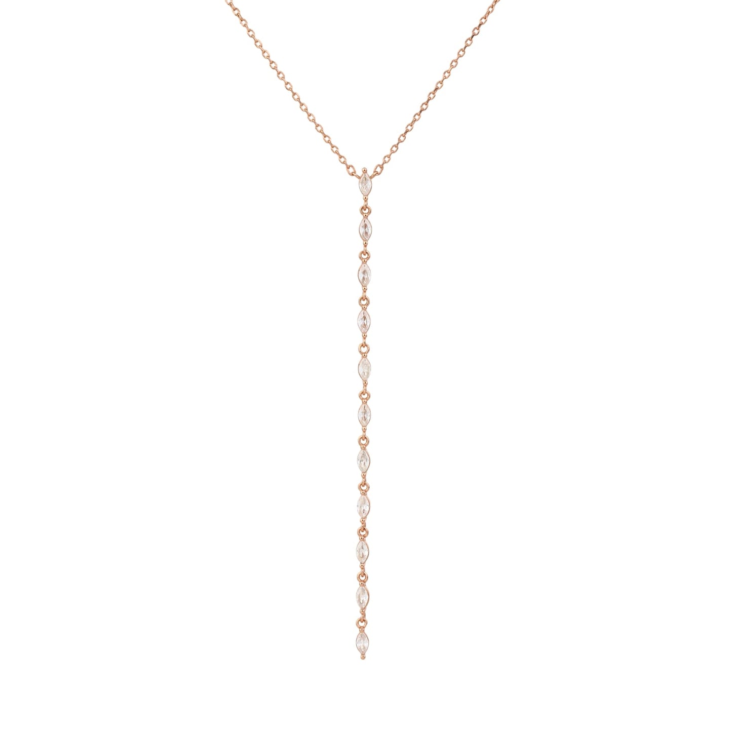 שרשרת עניבה טיפות רוזגולד