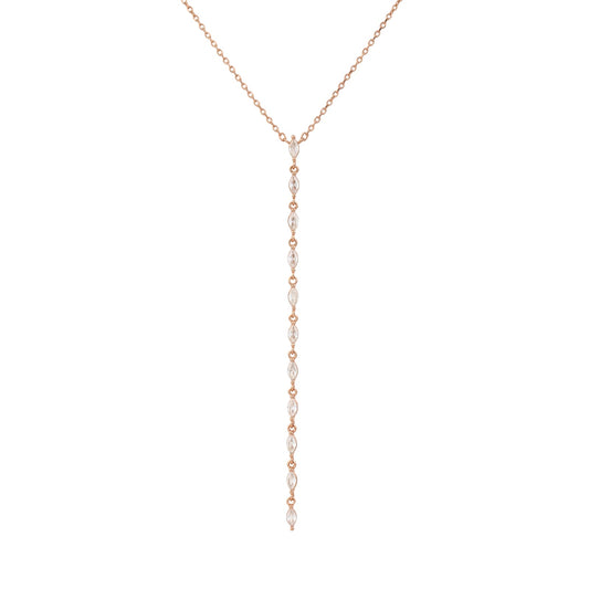 שרשרת עניבה טיפות רוזגולד