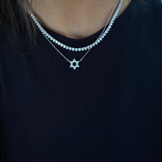 Star of David necklace with inlay