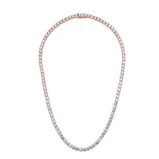 Rose gold tennis necklace